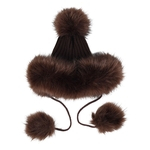 Ficha técnica e caractérísticas do produto Os homens / mulheres Quente Plush Gorro Artificial Cabelo Fox bolas fuzzy chapéu elegante (quente)
