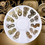 Ficha técnica e caractérísticas do produto Ouro Metal Clock Computer Gear pedaço Prego patch pode ser dobrado Ferramentas Unhas
