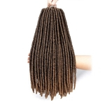 3 Packs 18 Inches Faux Locs Crochet Hair Extension Stright Synthetic Hair Long Soft Dreadlocks Twist Braiding Hair (18"-3pack, 1B-27)