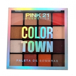Paleta de Sombras Color Town Pink 21 com 16 Cores