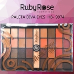 Ficha técnica e caractérísticas do produto Paleta de Sombras + Primer Matte Diva Eyes Ruby Rose HB-9974