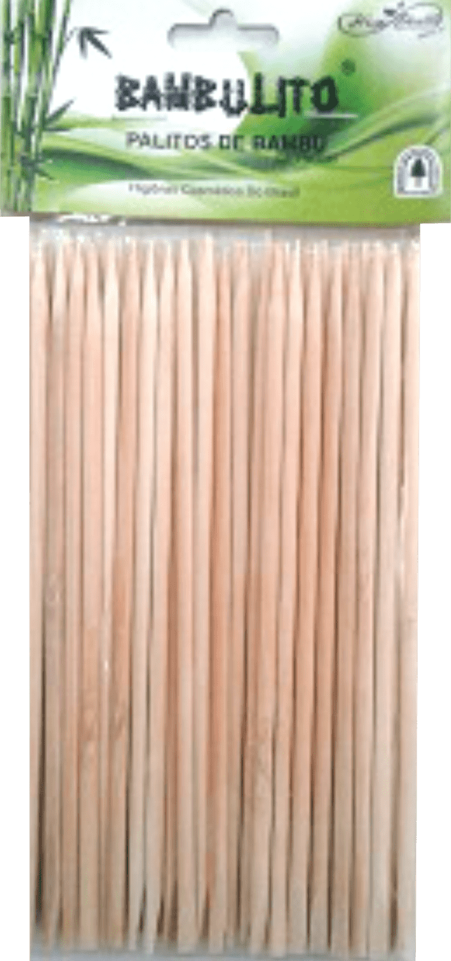 Palito Bambu 15 Cm 4mm Pta Chanfro 50