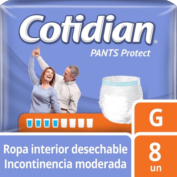 Ficha técnica e caractérísticas do produto Pañal de Adulto Cotidian Pants Protect Talla G 8 Unid.