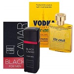 Ficha técnica e caractérísticas do produto Paris Elysees Kit Perfume Black Caviar + Vodka Brasil