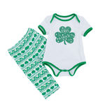Ficha técnica e caractérísticas do produto Partido Verde Baby Girl Boy St. Patricks Day Outfit trevos Costume Set
