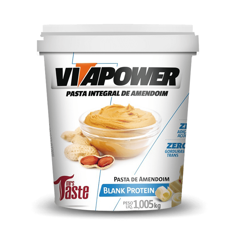 Ficha técnica e caractérísticas do produto Pasta de Amendoim Integral Blank Protein (1.005kg) VitaPower