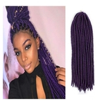 Ficha técnica e caractérísticas do produto 3Pcs 18 Inch 24Strands/Pack Goddess Faux Locs Crochet Hair Extensions Natural Black Dreadlocks Crochet Braids Hair Extension