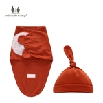 Ficha técnica e caractérísticas do produto 2PCS Algodão Toalha Baby Sleeping Bag Segurar Blanket + Hat