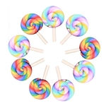 Ficha técnica e caractérísticas do produto 2pcs Argila Rainbow Color Lollipop Cabochons Plano Voltar Scrapbooking Laço De Cabelo Enfeites Decoração Latest