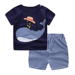 Ficha técnica e caractérísticas do produto 2 PCS do bebê roupa dos miúdos Set T-shirt dos desenhos animados + Shorts Set Casual