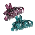 Ficha técnica e caractérísticas do produto 2Pcs Floral Barrette Candy Color Acrílico Garra De Cabelo Clip Headwear Jewelry