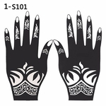 Ficha técnica e caractérísticas do produto 2 Pcs Henna Stencil Mão Temporária Tatuagem Body Arts Sticker Template Tools