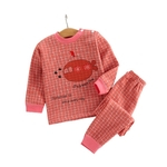 Ficha técnica e caractérísticas do produto 2 pçs / set pijama infantil de pelúcia espessada manga comprida camiseta calças de algodão desgaste doméstico menina menino Loungewear Redbey