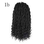 Ficha técnica e caractérísticas do produto 1 pcs / Lot Faux Locs Crochet Hair 24 Roots / Pack Wavy Goddess Locs Faux Locs with Curly Ends Synthetic Braiding Hair Extension 20 inch