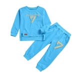 Ficha técnica e caractérísticas do produto Amyove Lovely gift 2pcs Meninos de algodão manga comprida Número 7 Esporte Conjuntos Tops Sets Vestuário Calças