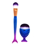 Ficha técnica e caractérísticas do produto 2pcs Mermaid l¨¢bio sobrancelha sombra Foundation Makeup Brushes Set