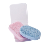 Ficha técnica e caractérísticas do produto 2 Pcs Natural face fibra vegetal Puff Cleanse Lavar Esponja Esfoliante de Limpeza Esponja Puff sponges