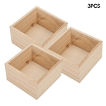 Ficha técnica e caractérísticas do produto 3Pcs Plant Wooden Box Flowerpot Retro Pencil Storage Case Make-up Brush Container