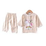 Ficha técnica e caractérísticas do produto 2pcs / set Crianças algodão macio Suit luva dos três quartos respirável Wear Início