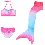Ficha técnica e caractérísticas do produto 3pcs / set Crianças menina Mermaid Design Bebê Bikini Swimsuit Girl clothes