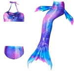Ficha técnica e caractérísticas do produto 3pcs / set Crianças menina sereia Swimsuit Cauda da sereia Costume Desgaste da natação Lostubaky