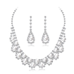 Ficha técnica e caractérísticas do produto 2pcs / set Jewelry Mulheres Cenário Elegante Diamante Colar Brinco Set