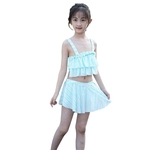 Ficha técnica e caractérísticas do produto Swimwear and beach wear 2pcs / set Lillte Stripe Fashion Girl Padrão de Split Swimsuit for Children