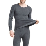 Ficha técnica e caractérísticas do produto 2PCS / Set Men Underwear térmica espessamento Collar Baixa Inverno Quente Set térmica roupa interior térmica