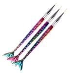 Ficha técnica e caractérísticas do produto 3pcs / set Nail Art Escova Liner Linha Stripe Fish Tail Gradiente Pen