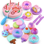 Ficha técnica e caractérísticas do produto 32pcs / Set Simulate Bolo + Sobremesa + Macarons + Donut + Ice Cream Play House Toy