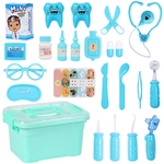 Ficha técnica e caractérísticas do produto 23Pcs / Set Simulate Clinic Appliance Toy Box médico para crianças Meninas Meninos pequena enfermeira Role Play