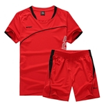 Ficha técnica e caractérísticas do produto 2pcs / set Unisex Suit Sport aptidão que funciona a seco de manga curta soltas Breve T-shirt + Shorts camiseta
