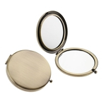 Ficha técnica e caractérísticas do produto 2Pcs Travel Portable Pocket Folding Espelho De Maquiagem Compacto Set Bronze
