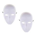 Ficha técnica e caractérísticas do produto 2 Peças DIY Máscara Sem Pintura Branco Em Branco Máscara Facial Masquerade Costume Máscaras