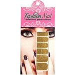 Ficha técnica e caractérísticas do produto Película Adesiva Fashion Nail Dourada Glitter