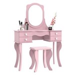 Ficha técnica e caractérísticas do produto Penteadeira Princesa com Espelho Rosa - ROSA
