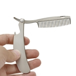 Ficha técnica e caractérísticas do produto Penteie o cabelo Homens Dedicado Comb Mini bolso Ferramenta Cuidados Aço Inoxidável Folding Beard