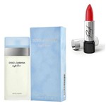 Ficha técnica e caractérísticas do produto Perfume Feminino Dolce Gabbana Light Blue 100ml com Batom Ricosti Cor Madame