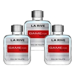 Ficha técnica e caractérísticas do produto Perfume Game For Man La Rive 100ml Edp CX com 3 unidades Atacado