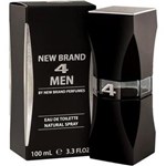 Ficha técnica e caractérísticas do produto Perfume New Brand 4 Men Eau de Toilette Masculino 100ML