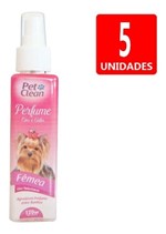 Ficha técnica e caractérísticas do produto Perfume para Cães e Gatos Fêmea Pet Clean 120ml Pós Banho 5un