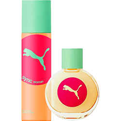 Ficha técnica e caractérísticas do produto Perfume Puma Sync For Woman Feminino Eau de Toilette 40ml + Desodorante 150ml