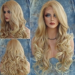 Ficha técnica e caractérísticas do produto Europeus e americanos peruca Feminino Gradiente cabelo longo encaracolado Big Wave Ouro peruca peruca de Desempenho Animação Halloween