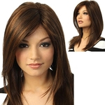 Ficha técnica e caractérísticas do produto Brown cabelo longo e reto perucas Mulheres Party Girl Natural peruca longa e cheia Perucas Moda peruca sintética 2M81106