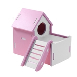 Ficha técnica e caractérísticas do produto FLY Pet duas camadas de escalada de madeira Villa brinquedo com escada para Pequenos Animais Hamster Pet's product