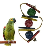 Pet Papagaio Pássaros Bola Sino Corda Pendurado Balanço Gaiola De Escalada Decoração Brinquedo Mastigar