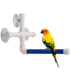 Ficha técnica e caractérísticas do produto Soporte para mascotas Pet Parrot Bath Perches Plataforma pe rack Duche sucção Triangular pé banho do pássaro Brinquedos