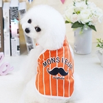 Ficha técnica e caractérísticas do produto Pet roupas para cachorros Cotton Stripe Beard filhote de cachorro T-shirt Vest para cães pequenos S-XXL