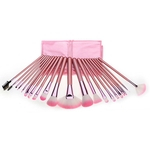 Ficha técnica e caractérísticas do produto 22 Makeup Pu-de-rosa Brushes Bag portátil Maquiagem Tool Set Maquiagem