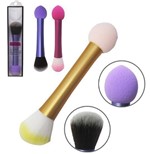 Ficha técnica e caractérísticas do produto Pincel para Make Maquiagem Duplo Colors 15cm na Caixa - 20 Comercial
